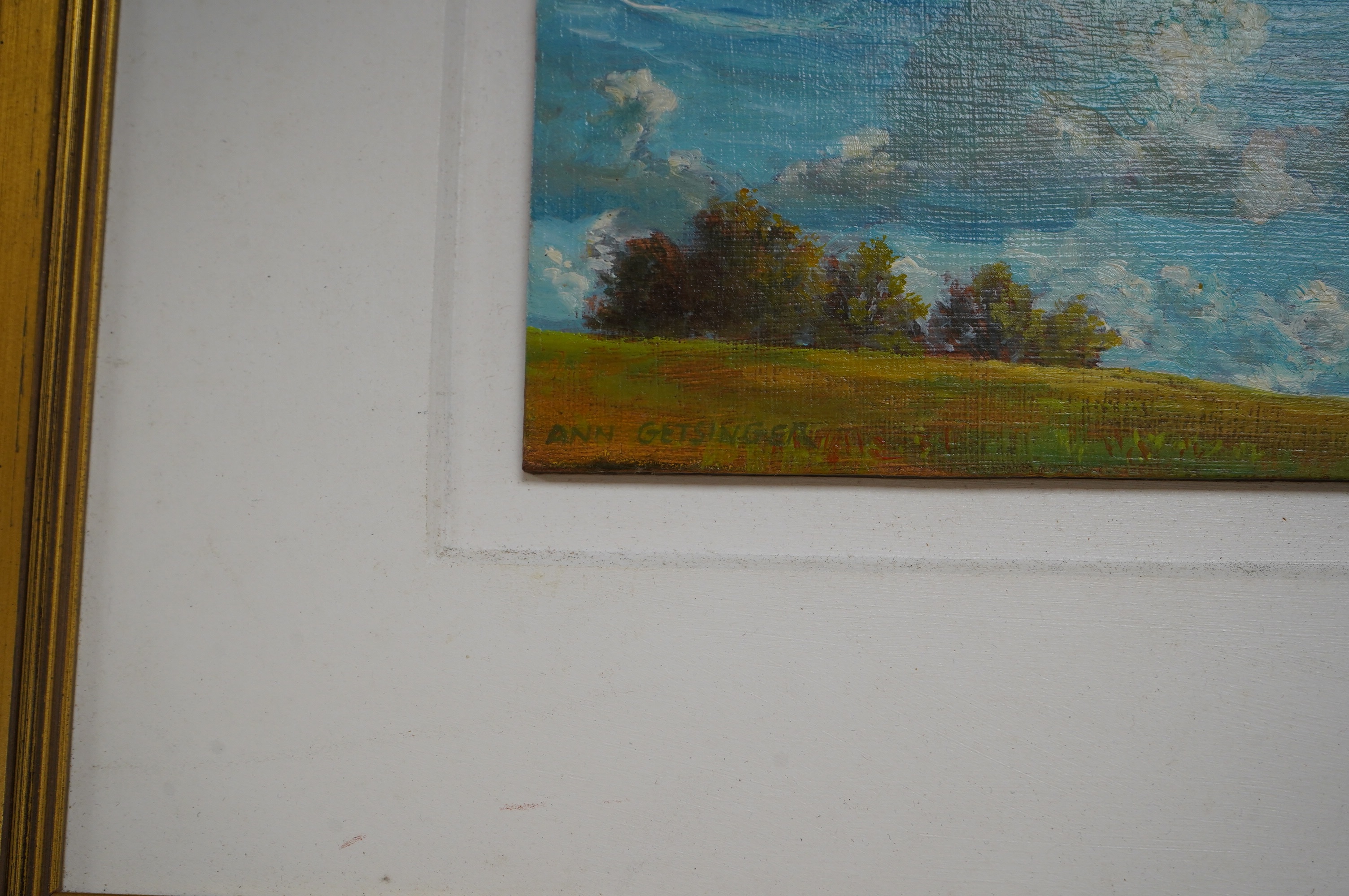 Ann Getsinger (Contemporary), oil on board, ‘Falcon Ridge’, signed, 10 x 15cm. Condition - good